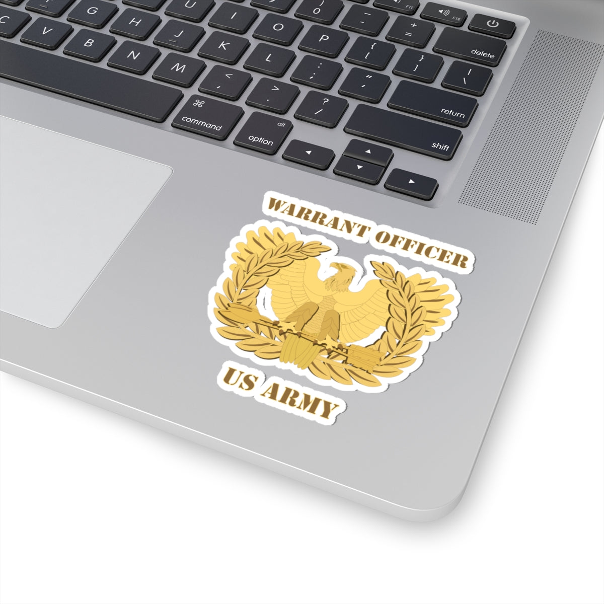 A kiss-Cut Stickers depicting the Army Emblem Warrant Officer