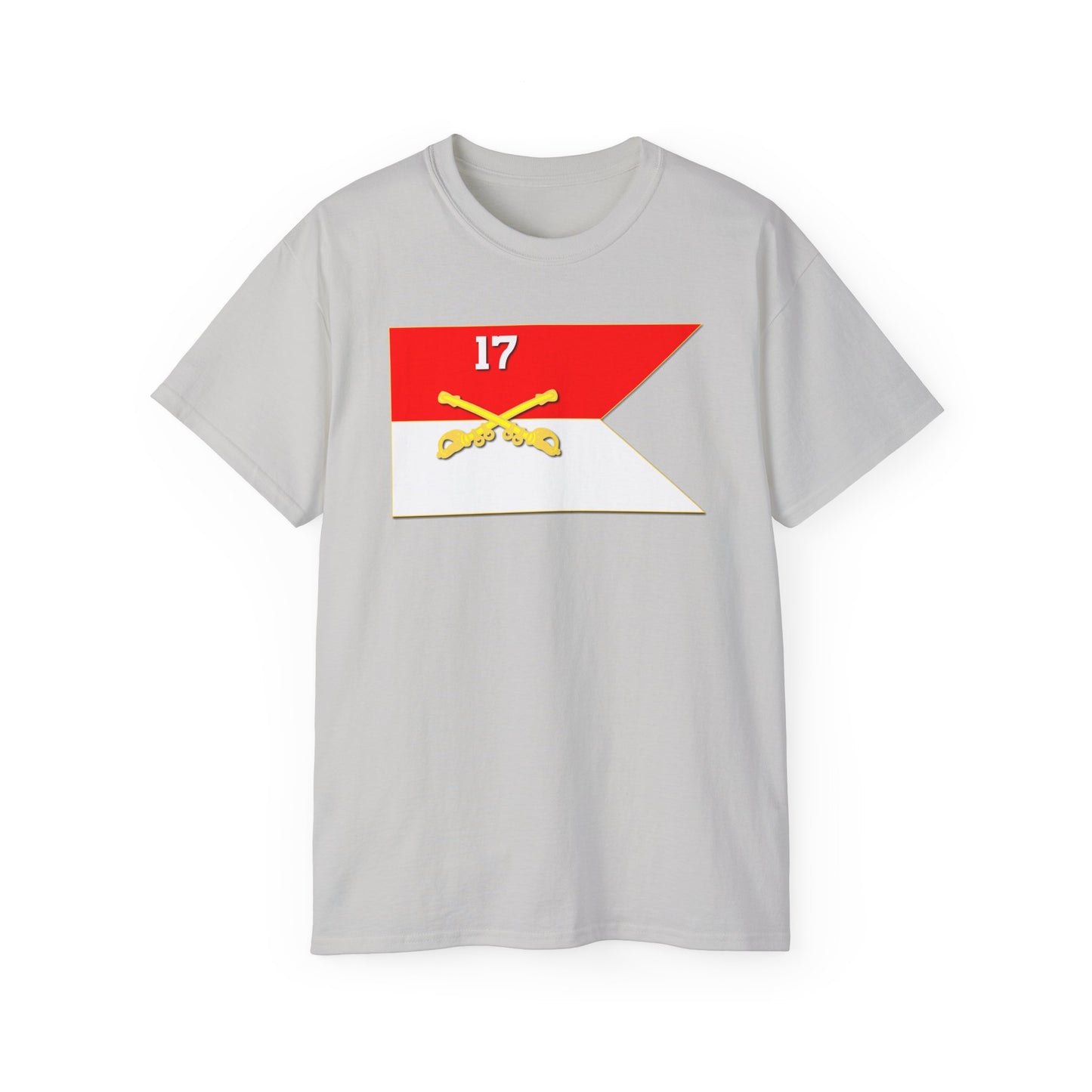 A Unisex Ultra Cotton Tee depicting Unisex Ultra Cotton Tee 17th Cavalry Guidon