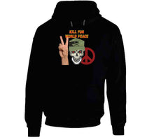 Load image into Gallery viewer, Army - Ranger Patrol Cap - Skull - Kill For World Peace W Flames Font X 300 Classic T Shirt, Crewneck Sweatshirt, Hoodie, Long Sleeve
