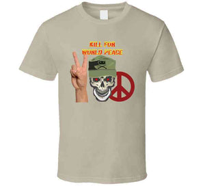 Army - Ranger Patrol Cap - Skull - Kill For World Peace W Flames Font X 300 Classic T Shirt, Crewneck Sweatshirt, Hoodie, Long Sleeve