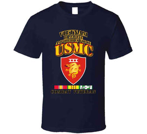 Usmc -  Iii Maf - Combat Vet  W 1 Row Vn Svc Ribbons T Shirt