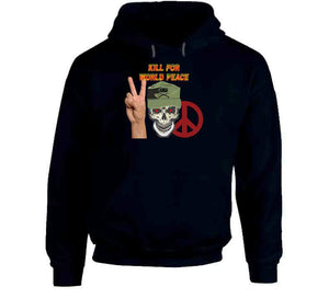 Army - Ranger Patrol Cap - Skull - Kill For World Peace W Flames Font X 300 Classic T Shirt, Crewneck Sweatshirt, Hoodie, Long Sleeve