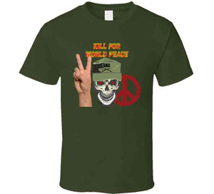 Army - Ranger Patrol Cap - Skull - Kill For World Peace W Flames Font X 300 Classic T Shirt, Crewneck Sweatshirt, Hoodie, Long Sleeve