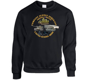 Army - Company Supply Sergeant - Armor Company W Weapons And Vehicles X 300 Classic T Shirt, Crewneck Sweatshirt, Hoodie, Long Sleeve