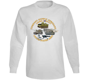 Army - Company Supply Sergeant - Armor Company W Weapons And Vehicles X 300 Classic T Shirt, Crewneck Sweatshirt, Hoodie, Long Sleeve