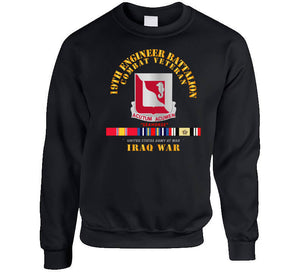 Army - 19th Engineer Battalion - Iraq War W Svc Classic T Shirt, Crewneck Sweatshirt, Hoodie, Long Sleeve