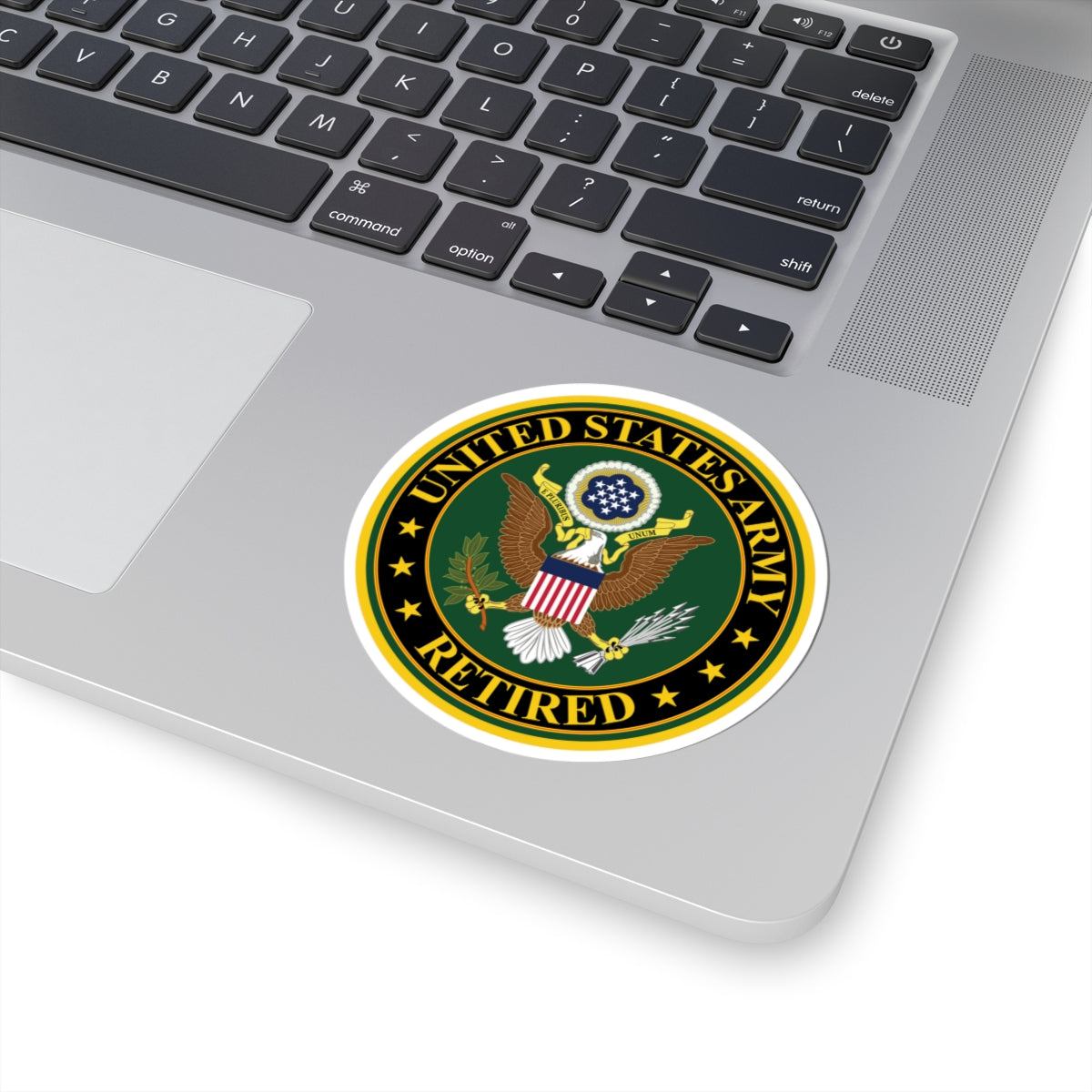 A kiss-Cut Stickers depicting the US Army Retired