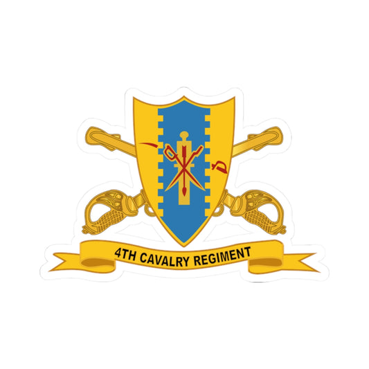 A kiss-Cut Stickers depicting the 4th Cavalry Regiment ribbon