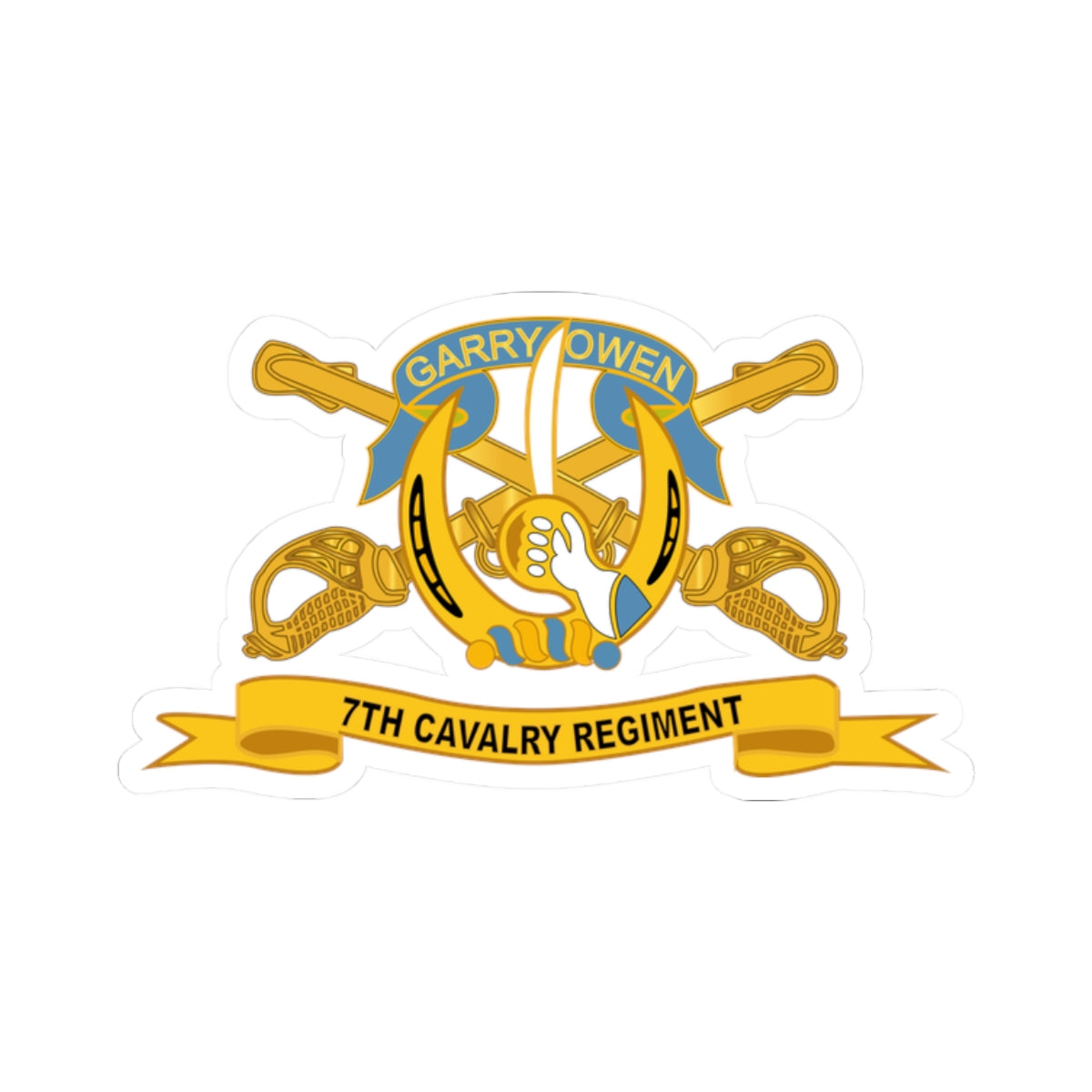A kiss-Cut Stickers depicting the 7th Cavalry Regiment