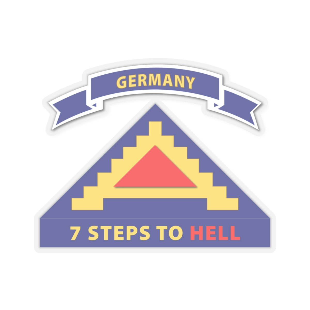 A kiss-Cut Stickers depicting the 7th United States Army, 7 Steps to Hell 
