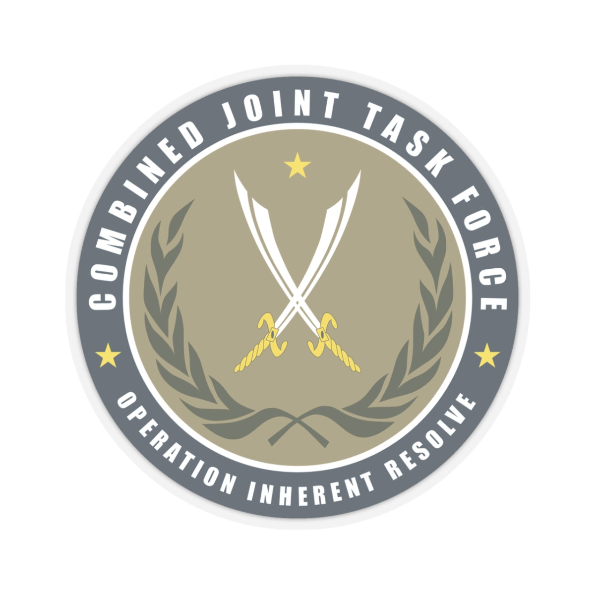A kiss-Cut Stickers depicting the Joint Task Force, Operation Inherent Resolve
