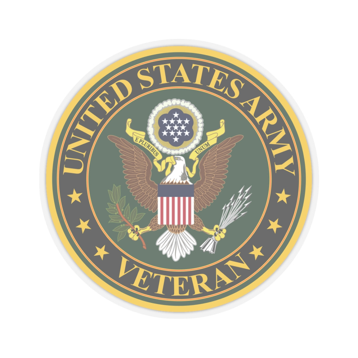 A kiss-Cut Stickers depicting the US Army Veteran