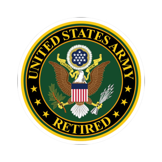A kiss-Cut Stickers depicting the US Army Retired