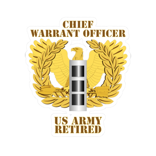 A kiss-Cut Stickers depicting the Emblem chief Warrant Officer Retired