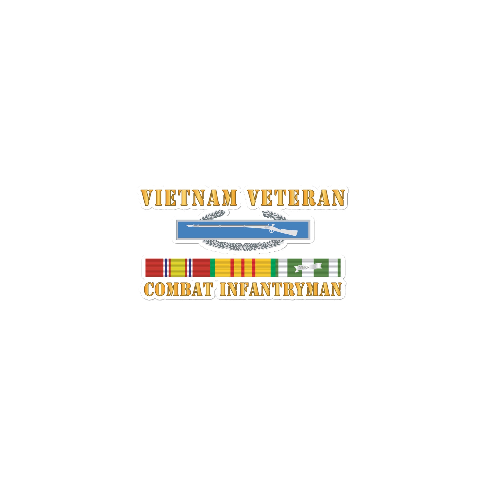 Bubble-free stickers - ComBat Infantryman with CIB, Vietnam Service Ri ...