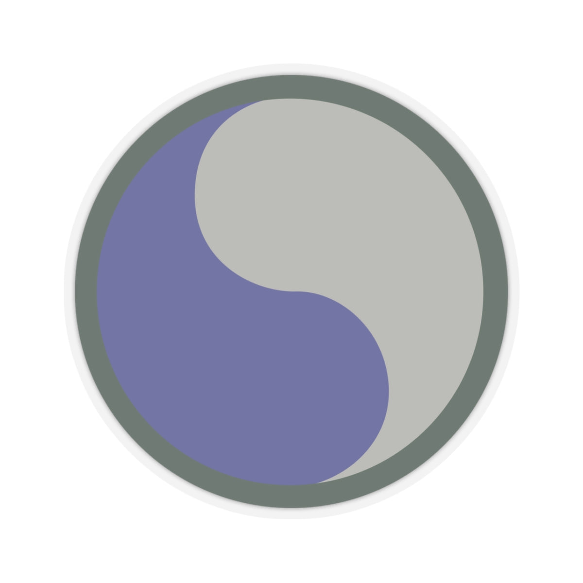 The 29th Infantry Division, known as the "Blue and Gray Division," symbolizes unity between the North and South with its shoulder sleeve insignia (SSI) featuring a yin-yang–style circle split in blue and gray.