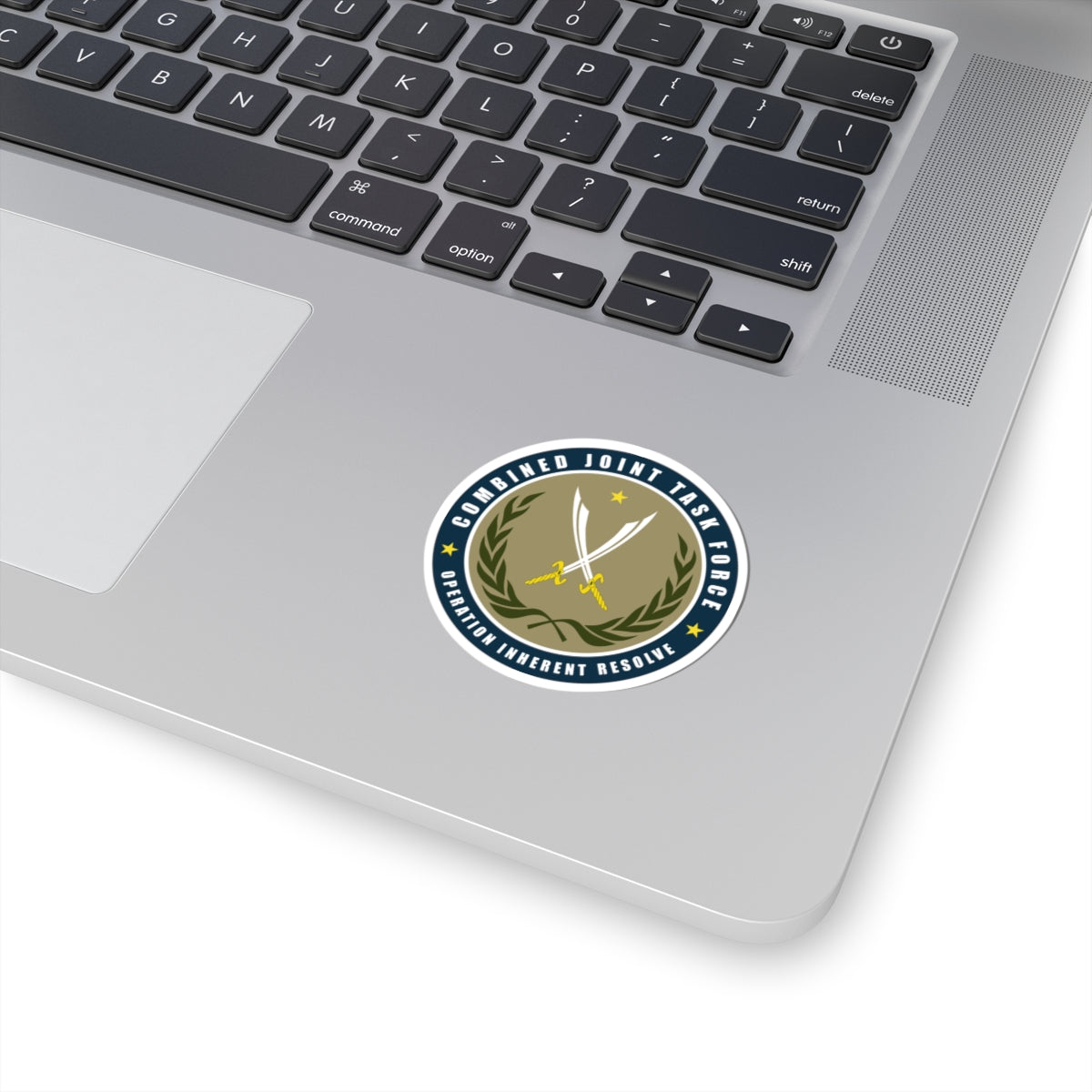 A kiss-Cut Stickers depicting the Joint Task Force, Operation Inherent Resolve