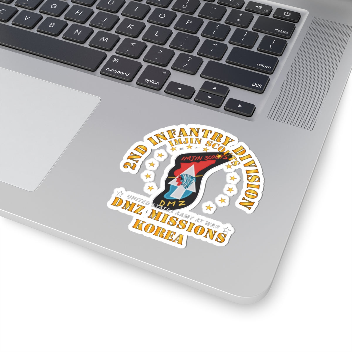 A kiss-Cut Stickers depicting the 2nd Infantry Division ImJin Scout DMZ Missions
