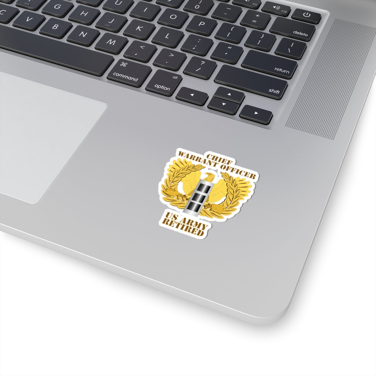 A kiss-Cut Stickers depicting the Emblem chief Warrant Officer Retired