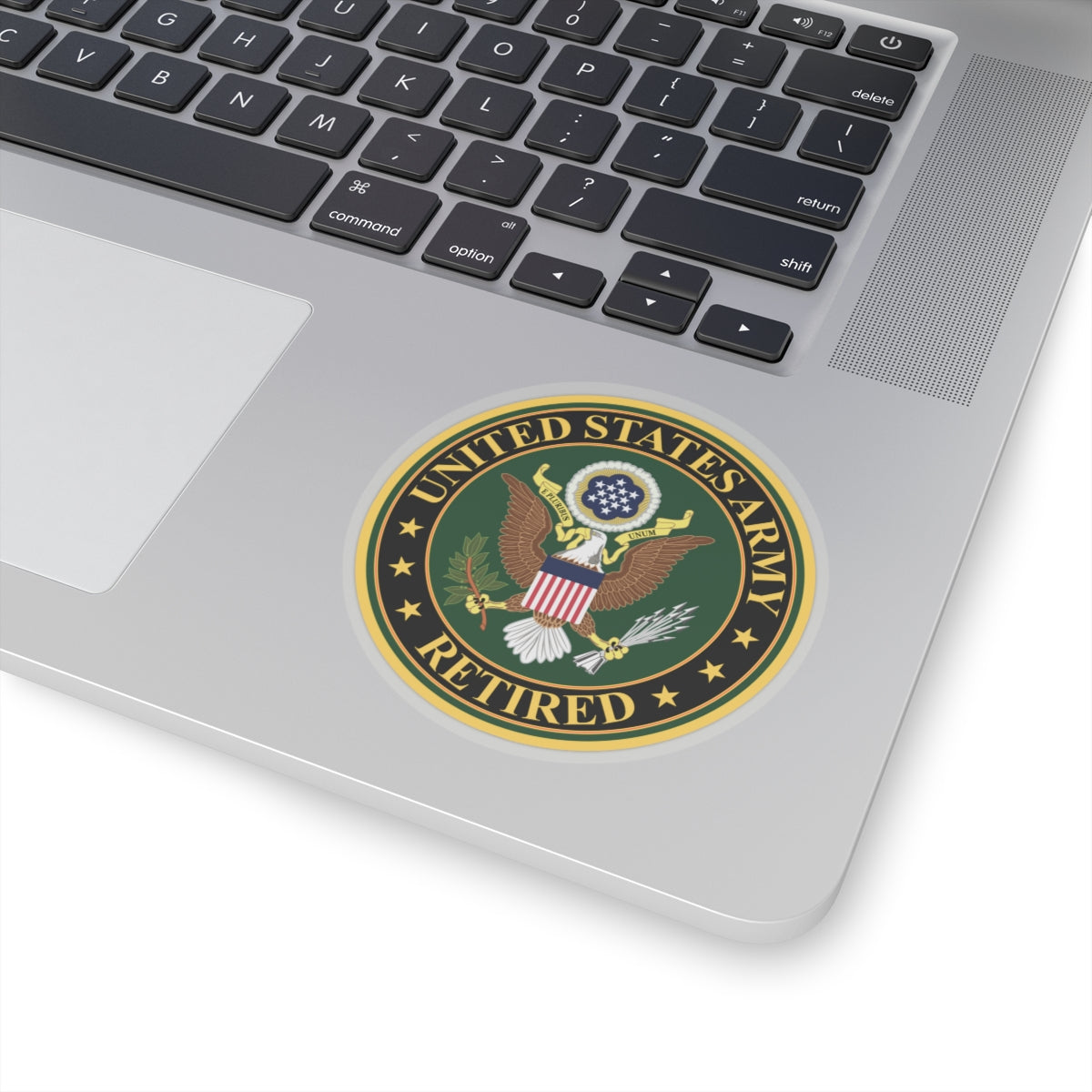 A kiss-Cut Stickers depicting the US Army Retired