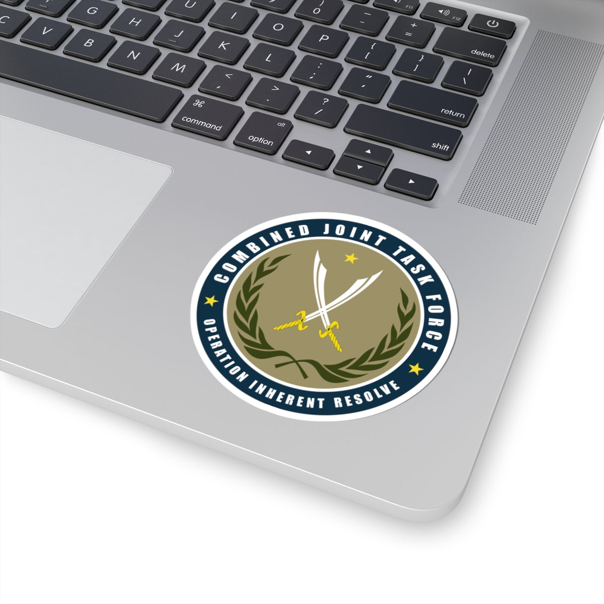 A kiss-Cut Stickers depicting the Joint Task Force, Operation Inherent Resolve
