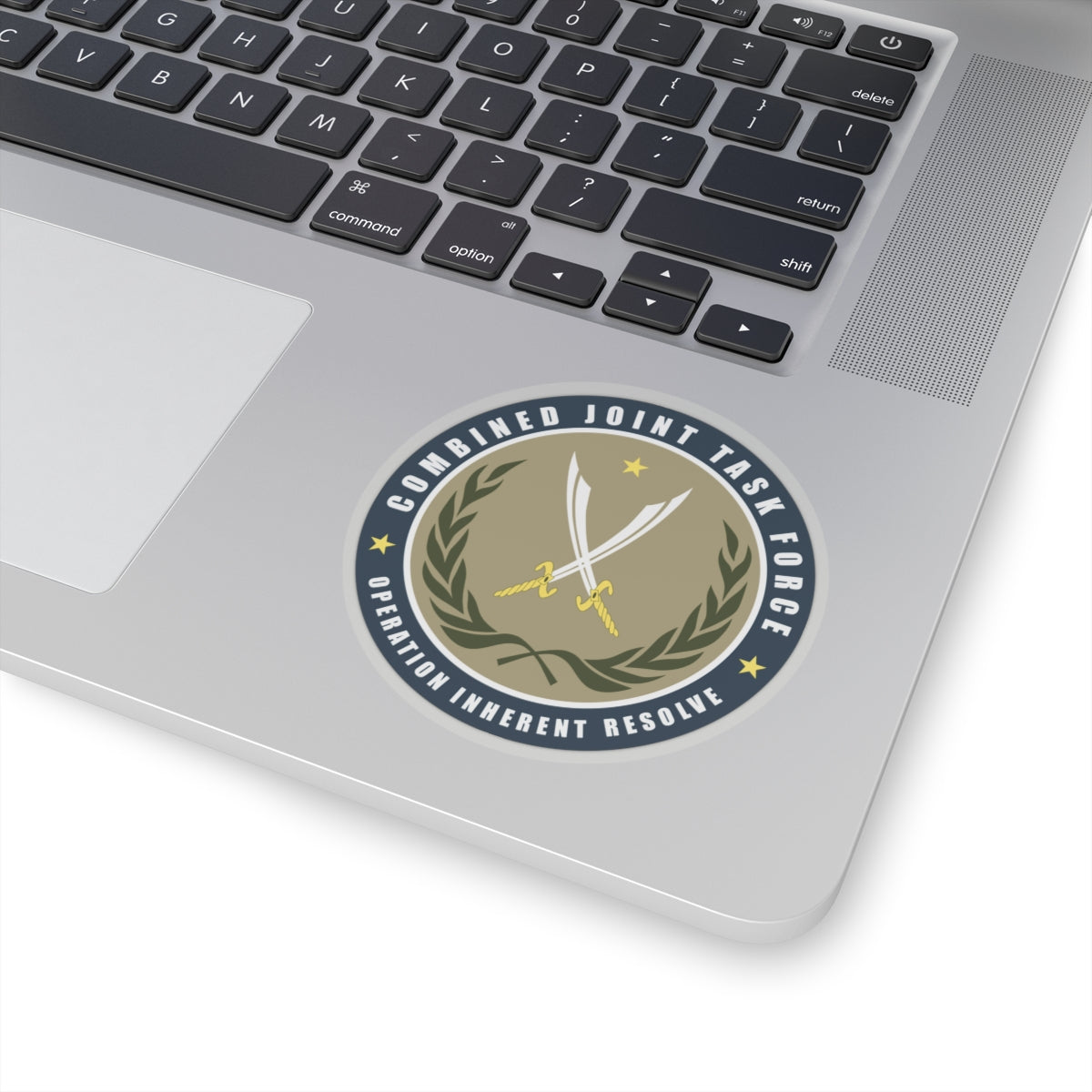 A kiss-Cut Stickers depicting the Joint Task Force, Operation Inherent Resolve