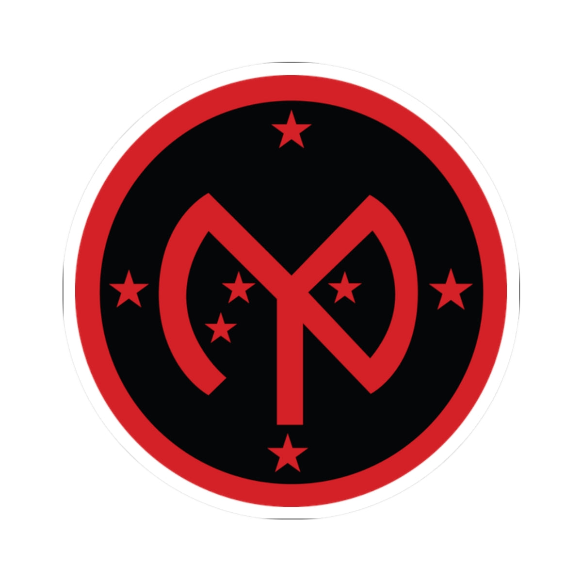 A kiss-Cut Stickers depicting The 27th Infantry Division, known as the "New York Division," was a National Guard unit made up primarily of soldiers from New York State. Its shoulder sleeve insignia (SSI) features a red “N” and “Y” monogram, representing its roots.