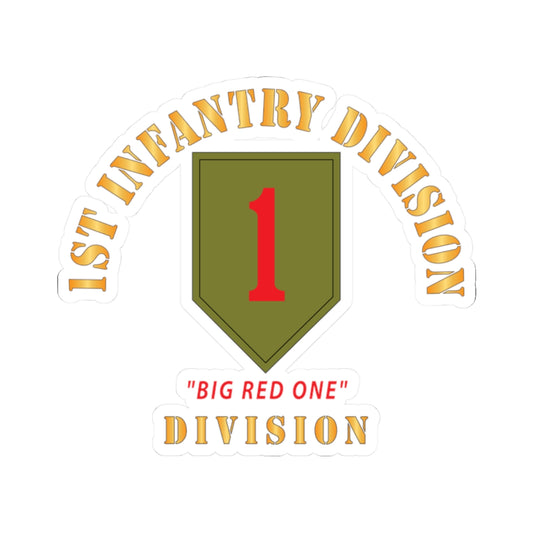 A kiss-Cut Stickers depicting the 1st Infantry Division Big Red One