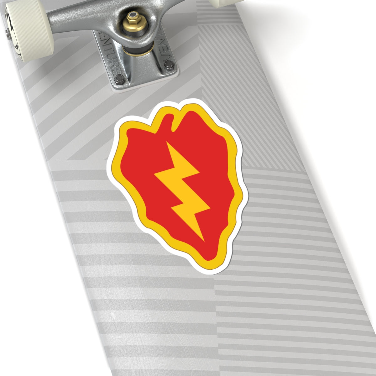 A kiss-Cut Stickers depicting The 25th Infantry Division, nicknamed "Tropic Lightning," is a U.S. Army division based in Hawaii. Its shoulder sleeve insignia (SSI) features a lightning bolt over a taro leaf, representing the division’s Pacific heritage and striking power.