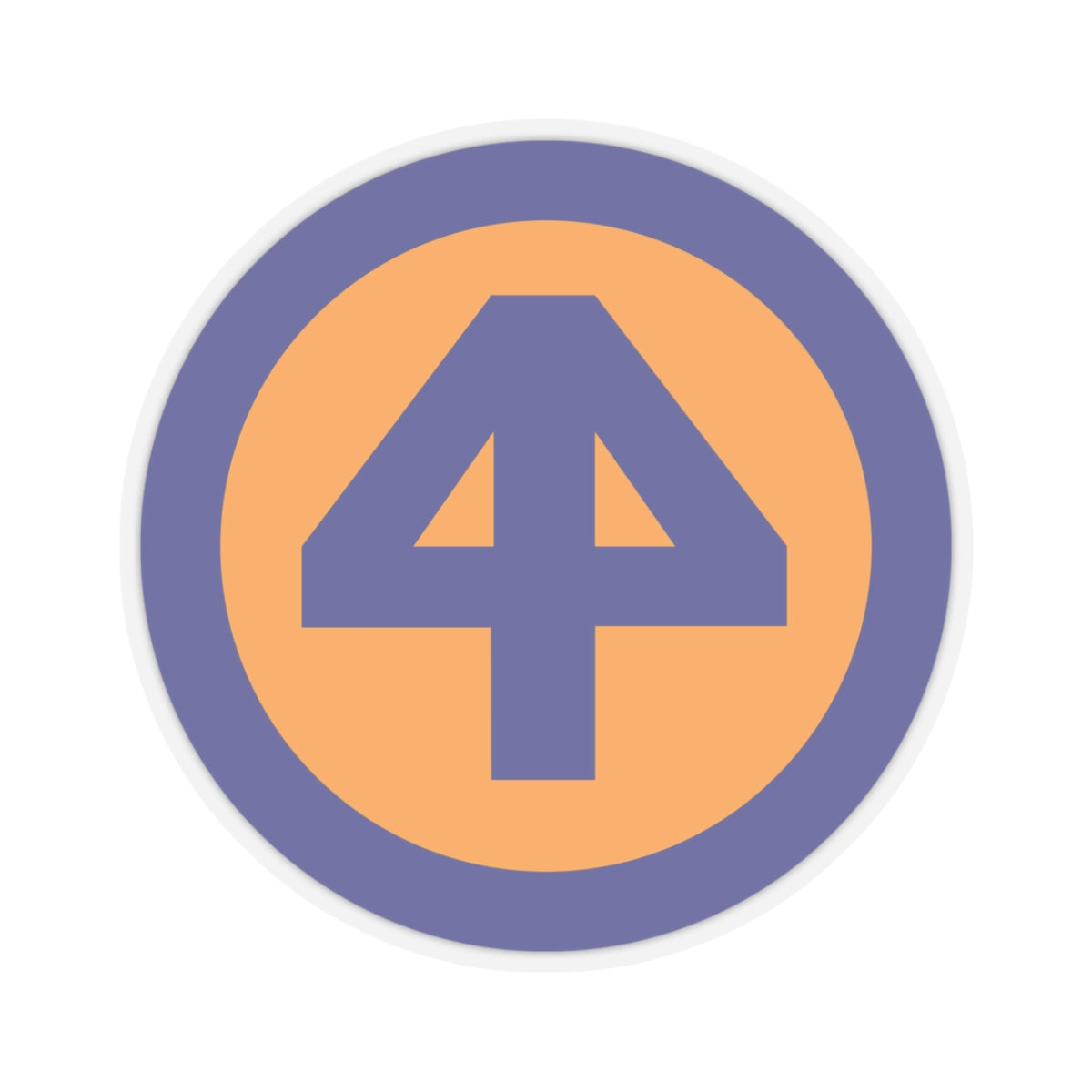 A kiss-Cut Stickers depicting The 44th Infantry Division was a U.S. Army National Guard unit composed mainly of troops from New Jersey and New York. Its shoulder sleeve insignia (SSI) features a blue and red diamond divided by a white bar, symbolizing unity and strength.
