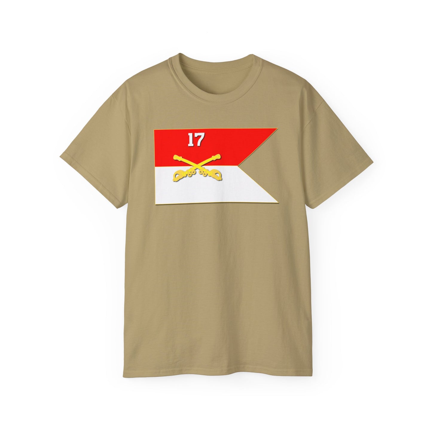 A Unisex Ultra Cotton Tee depicting 17th Cavalry Guidon