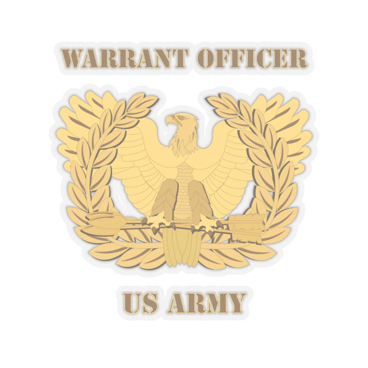 A kiss-Cut Stickers depicting the Army Emblem Warrant Officer