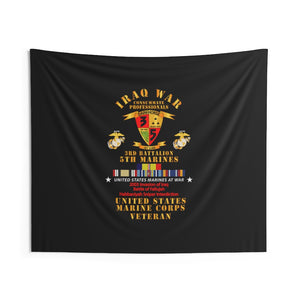 Indoor Wall Tapestries - USMC - Iraq War Veteran - 3rd Bn, 5th Marines w CAR IRAQ SVC