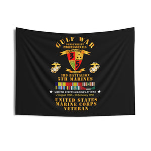 Indoor Wall Tapestries - USMC - Gulf War Veteran - 3rd Bn, 5th Marines w CAR GULF SVC