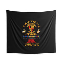 Load image into Gallery viewer, Indoor Wall Tapestries - USMC - WWII  - 3rd Bn, 5th Marines - w PAC SVC
