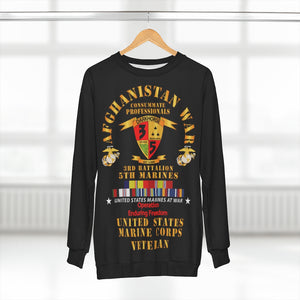 AOP Unisex Sweatshirt - USMC - Afghanistan War Veteran - 3rd Bn, 5th Marines - OEF w CAR AFGHAN SVC