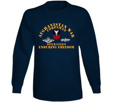 Load image into Gallery viewer, Navy - Afghanistan War  Corpsman - Operation Enduring Freedom  - Veteran W Fmf - Combat Seebee Badge Long Sleeve
