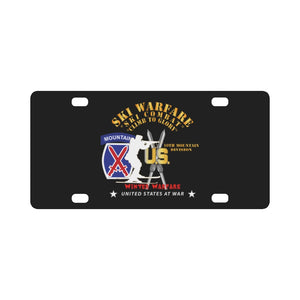 Army - 10th Mountain Division - Ski Warfare - Ski Combat - Winter Warfare X 300 Classic License Plate