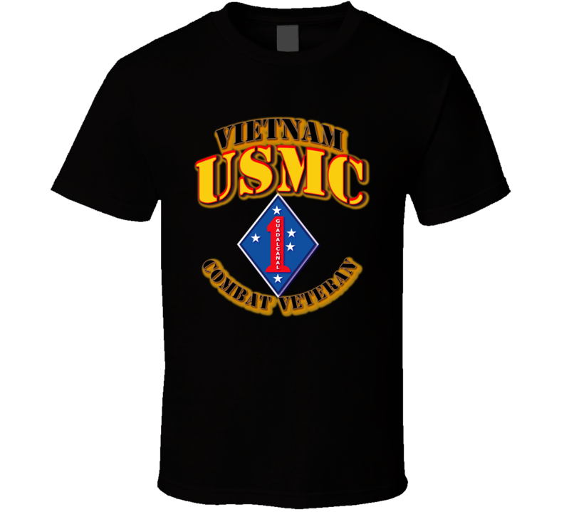 USMC - 1st Marine Division - Vietnam - Combat Vet T Shirt