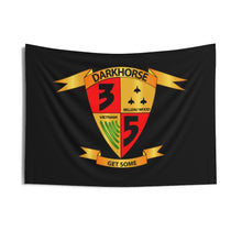 Load image into Gallery viewer, Indoor Wall Tapestries - USMC - 3rd Battalion, 5th Marines - Dark Horse wo Txt
