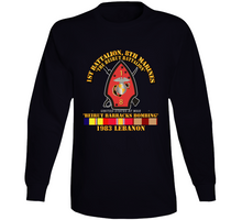 Load image into Gallery viewer, Usmc - 1st Bn, 8th Marines - Beirut Barracks Bombing W Svc Long Sleeve T Shirt
