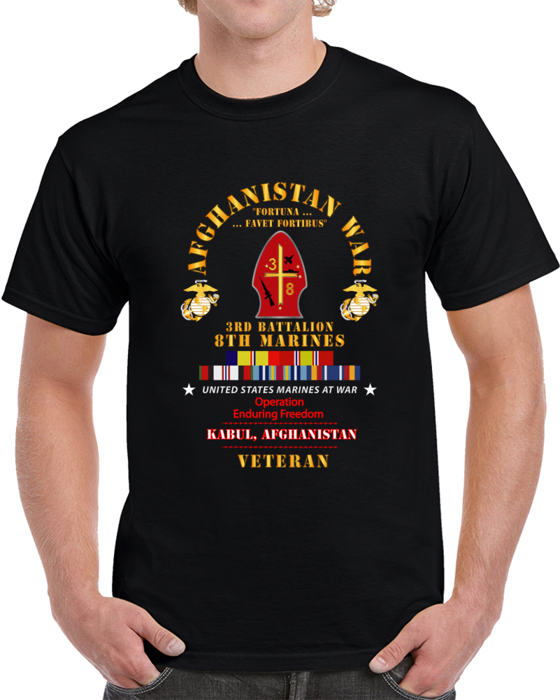 Usmc - Afghanistan War Veteran - 3rd Bn, 8th Marines - Oef - Kabul W Car Afghan Svc X 300 T Shirt