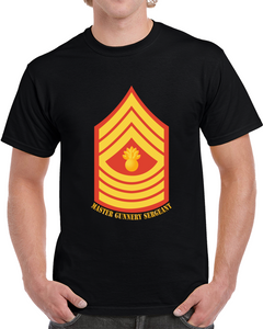 Usmc - Enlisted Insignia - E9 - Master Gunnery Sergeant (mgysgt) - Dress Blue - Bottom Txt T X 300 T Shirt