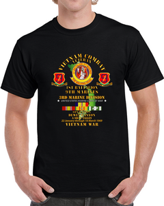 Usmc - 1st Bn 9th Marines - 3rd Mardiv - Operation Dewey Canyon W Vn Svc T Shirt