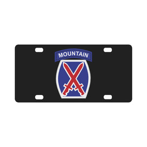 Army - 10th Mountain Division wo Txt Classic License Plate