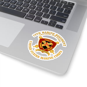 Kiss-Cut Stickers - USMC - 12th Marine Regiment - Thunder and Steel