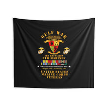 Load image into Gallery viewer, Indoor Wall Tapestries - USMC - Gulf War Veteran - 3rd Bn, 5th Marines w CAR GULF SVC
