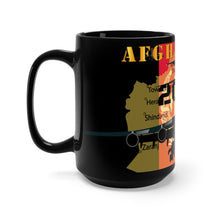 Load image into Gallery viewer, Black Mug 15oz - Operation Allies Refuge - 2021 - with Afghanistan Flag, Map and C-17 Globemaster Flight Landing
