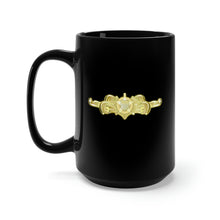 Load image into Gallery viewer, Black Mug 15oz - USCG - Cutterman Badge - Officer - Gold wo Txt
