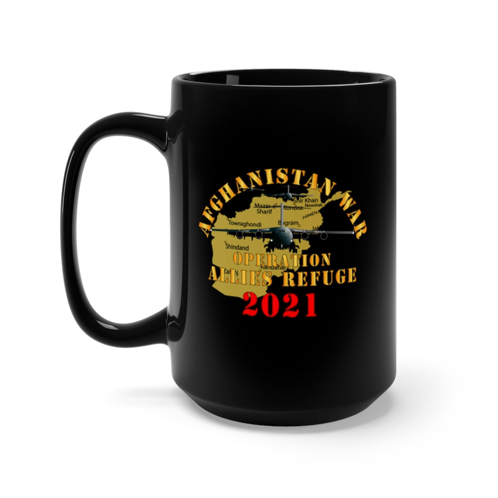 Black Mug 15oz - Army - Afghanistan War - Operation Allies Refuge - 2021